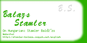 balazs stamler business card